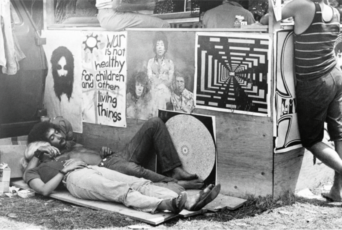Couple Lounging © Dan Garson Woodstock August '69